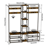 Corner Coat Stand with Shoe Bench Metal & MDF Organizer V178-67000