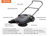 VEVOR Walk-behind Hand Push Floor Sweeper 25.6" Width 5 Gallon Waste Container V952-BXSQSC55JL26E5I64V0