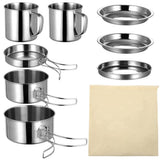 8-Piece Portable Pan Cooking Tool Set with Foldable Lightweight Handles for Outdoor Camping and V1192-AZ-W-23929