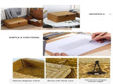 Handwoven Rattan Storage Box with Lid and Removable Dividers, 26 x 16 x 10 cm V1188-MS-731-123