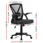 Artiss Mesh Office Chair Mid Back Black OCHAIR-H-M02-BK