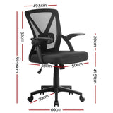 Artiss Mesh Office Chair Mid Back Black OCHAIR-H-M02-BK