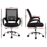 Artiss 2x Mesh Office Chair Mid Back Black OCHAIR-G-2004-BKX2