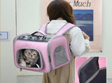 Pet Backpack Portable Transparent Foldable Comfort Design Hands-Free Travel for Cats Small V1232-GGBB001