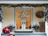 20 Inch Christmas Wreath, Christmas Pinecone Wreath, Gold Christmas Balls Pinecone Wreath, V1369-AZ3-W-00922