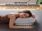 Tencel Side Sleeper Pillow for Neck and Shoulder Pain, Curved Crescent Design with Adjustable V1107-115-77058
