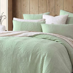 Platinum Collection Tropicana Sage Cotton Matelasse Quilt Cover Set Super King V442-LED-QUILTCS-TROPICANA-SAGE-SK