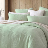 Platinum Collection Tropicana Sage Cotton Matelasse Quilt Cover Set King V442-LED-QUILTCS-TROPICANA-SAGE-KI