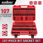 107Pc Hex & Torx Bit Socket Set E-Torx Extra Long Allen Key Sockets Metric & SAE V465-84026