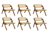 Levede 6X Foldable Rattan Dining Chairs CH1080-2-WAX3