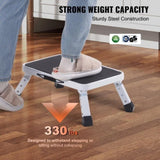 VEVOR Step Stool 1-Step 150KG Capacity, Folding Steel Step Ladder 3 Adjustable Height, Portable V952-JYTDGYBWFSKZJ2NKYV0
