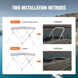 3 Bow Bimini Top Boat Cover, 900D Polyester Canopy with 1" Aluminum Alloy Frame, Waterproof and Sun V952-3GCYZYP6L677QR7NKV0