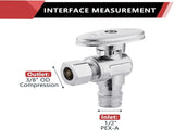10 PCS Stop Angle Valve Pex-A Inlet, 1/4 Turn,3/8" OD Compression X 1/2" Pex-A Expansion, Chrome V1258-DP02-C-2308