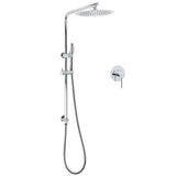 WELS 2 In 1 Shower Head Set Sliding Rail 3 Mode Handheld Arm 10" Round Chrome Mixer V1233-C4902B22HT006CKSR110KRD201CR