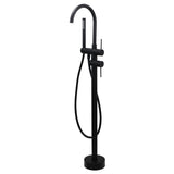 WELS Matt Black Bathtub Filler Free Standing Mixer Faucet Tap Spout HandHeld Set V1233-KRD602BL