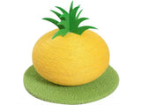 Yellow Pineapple And Green Base Fun Fruit Shaped Sisal Cat Scratcher Ball - Durable Scratching Toy V888-ELOSUNG27126