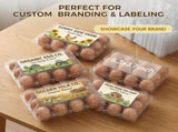 60 PCS 12 Count Plastic Egg Cartons, with 60PCS Date Labels, Clear Reusable Egg Containers Holds for V1258-DP02-WO-154