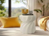 Modern Hourglass Concrete Accent End Table Outdoor Patio Table Garden Furniture V767-JJ-XZ1678
