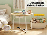 Artiss Round Coffee Table Side End Table Charging Station Storage Basket FUR-V-COF-03-BG