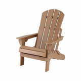 Gardeon Folding Sun Lounger Adirondack Chair Outdoor Lounge Setting HDPE Recliner Footrest Khaki FF-BEACH-HEFD-OTTO-KH
