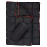 200x140cm Black Large Outdoor Camping Down Cotton Wearable Warmth Blanket, Quilted Poncho Shawl V888-ELOSUNG52301