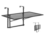 610 x 410 mm Metal Foldable Balcony Railing Table, 5-Level Height Adjustable Outdoor Bar Table, Fits V767-VVR-FXGZJS19INCHGLWKXV0
