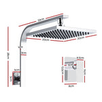 Cefito 8'' Rain Shower Head Wall Arm Square High Pressure Mixer Tap Chrome SHOWER-A3-SQ-8-SI-MIXER