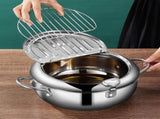Deep fryer - Tempura pan - 20 cm - Stainless steel pan - Kitchen accessories - Japanese deep fryer V1189-WXF-260203-00618
