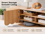 Artiss 180cm TV Unit Scalloped Entertainment Cabinet w/ Adjustable Shelves Wood FUR-Z-SCA-TV180-WD-AB