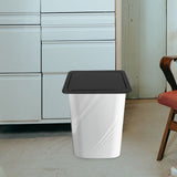 Embedded Type Trash Bin Cover Black 430 Stainless Steel Flip Design for Kitchen V1192-AZ-W-27584