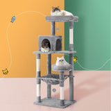 i.Pet Cat Tree Tower Scratching Post Scratcher 143cm Condo House Trees Grey PET-CAT-M143-GR
