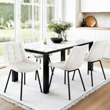 Artiss 4x Dining Chairs Velvet Tufted Kitchen Lounge Cafe Accent Chair Beige DINC-K-799-BGX4