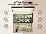 Embellir 12 Grids Watch Box Organizer Case Jewelry Display Storage Showcase WBX-2T-12SL-3020-BN