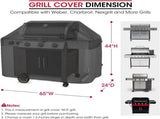 Heavy Duty Waterproof Barbecue Gas Grill Cover, 65-inch BBQ Cover, Special Fade and UV Resistant V1258-DP02-C-137
