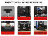 Manual Wire Stripping Machine, 0.06"-1" Wire Gauge Copper Wire Stripper, Drill Powered & Hand Crank V1107-145-46473