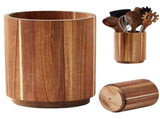 Utensil Holder,Rotating Wooden Utensil Organizer for Countertop,360&deg Spinning Kitchen Tool Crock, V1366-AZ2-W-20780