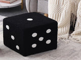 Foot Stool Soft Comfortable Simple Warm Sturdy Base Cube Stool for Home Living Room Bedroom Black V1294-YM0521-3116230003014