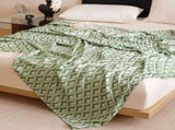 Green Diamond Pattern Bamboo Fiber Summer Cooling Blanket 150200cm for Bed Sofa Air Conditioned V888-ELOSUNG54964-5