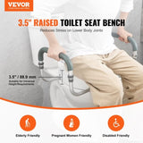 Raised Toilet Seat,88.9 mm Height Raised, 136 kg Weight Capacity, for Standard Round Toilet, V952-AZSJGMTZDDFSTV95SV0