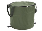 Camping Trash Can with Zippered Lid 24 Gallons Large Capacity Foldable Portable Garden Garbage V1294-YM0901-3111240240813