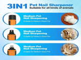 Cordless Electric Pet Nail Grinder with Adjustable 5-Speed Control, Ultra-Quiet Motor, LCD Display, V1341-ZY-K95N65FL-2DIAMONDGRINDINGHEADS