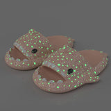 Ladies Shark Slippers Glowing Glitter Slippers Quick-Dry Slippers Non-Slip EVA - Black - Size 37 V1102-959-84658-BLK-37