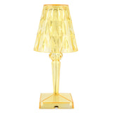 LED Crystal Table Lamp Transparent Prism Dimmable Desk Lamp USB Charging Indoor LightingYellow V1294-YM0901-3119210122317