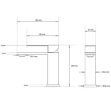 WELS Chrome Square Bathroom Short Basin Mixer Vanity Sink Faucet Tap Flat Lever V1233-KRS101CR