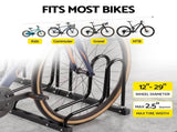 Weisshorn 4 Bike Floor Stand Rack Fits 20"-29" MTB Tires for Garage Storage BIKE-4-U-BK