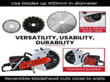 BAUMR-AG 400mm Professional Concrete Demolition Saw 94cc 2-Stroke, Wet and Dry Demo Cutting, 16" V219-SAWCONBMP1MA