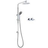 WELS Chrome Dual 8" Slim Rain Shower 5 Modes Rose Mixer Valve Sliding Rail Set Taps V1233-C4902B22HR005M5C1KSR108CPF0282A