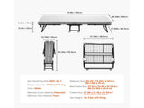 Rollaway Bed, 96.5 cm x 190 cm Folding Bed with 10 cm Mattress, Twin Size Foldable Bed with Sturdy V952-ZDC38YC4INCHYORRBV0