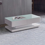 Stylish Coffee Table High Gloss Finish Shiny White Colour with 4 Drawers Storage V43-CT-SUP-WH