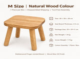 Versatile Solid Wood Small Stool and Mini Side Table with Rounded Square Top and Cylindrical Legs V1341-ZY-CDAYK5YM-S-NATURAL